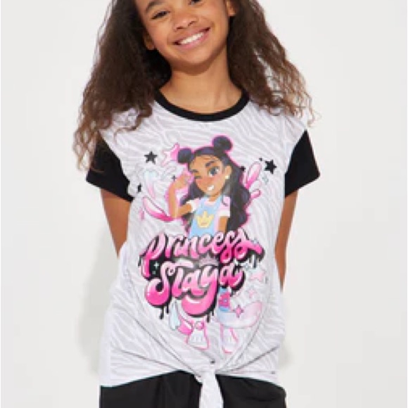 Mini Lay Lay Princess Slaya Tee  WhiteCombo